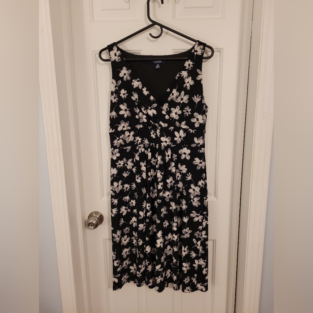Black and White Floral Chaps Dress